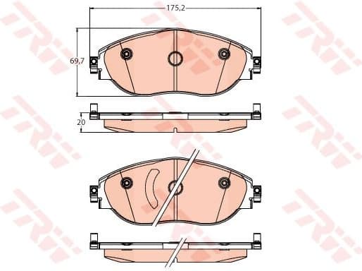 Brake pads front, Top Quality GDB2219