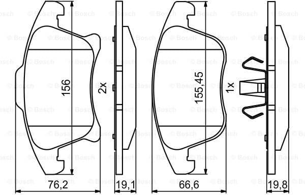 Brake Pad Set, disc brake 0986494837 - image 4