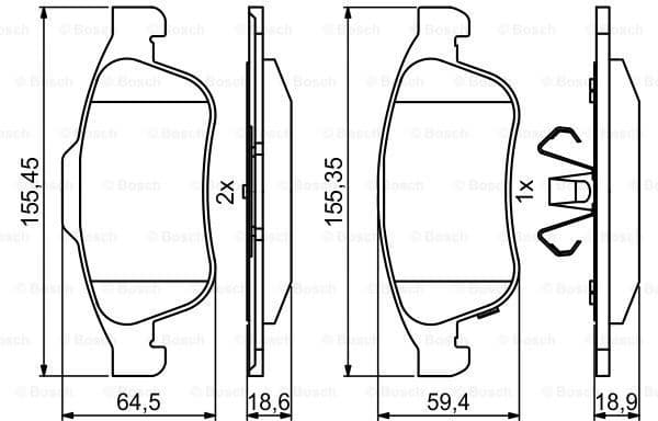 Brake Pad Set, disc brake 0986494826 - image 4