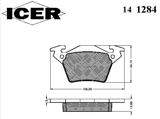 Brake pads rear 141284