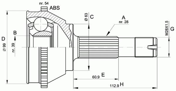 CV joint outer 15-1120