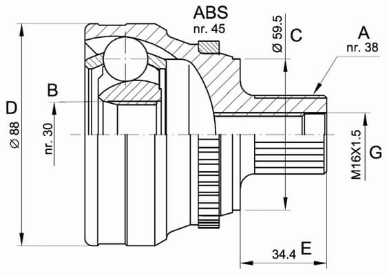 CV joint outer 15-1140