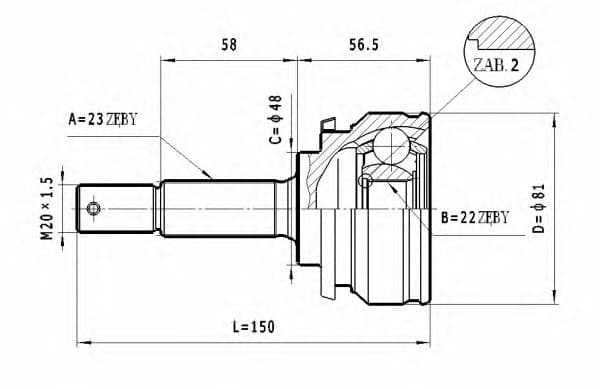 CV joint outer 15-1194