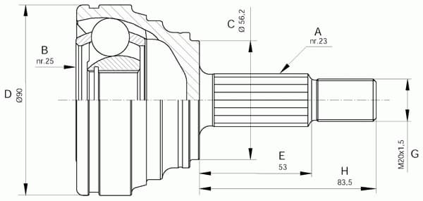 CV joint outer 15-1316