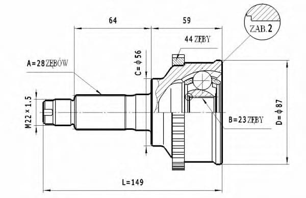 CV joint outer 15-1335