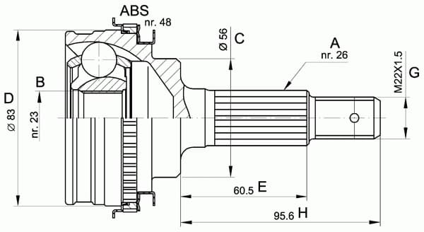 CV joint outer 15-1347