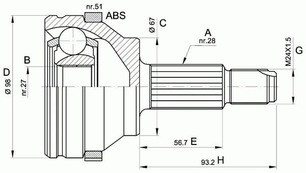 CV joint outer 15-1371