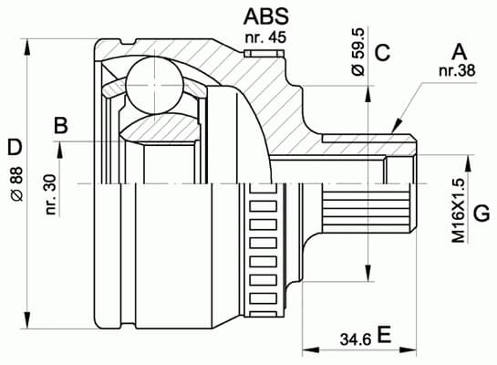 CV joint outer 15-1377