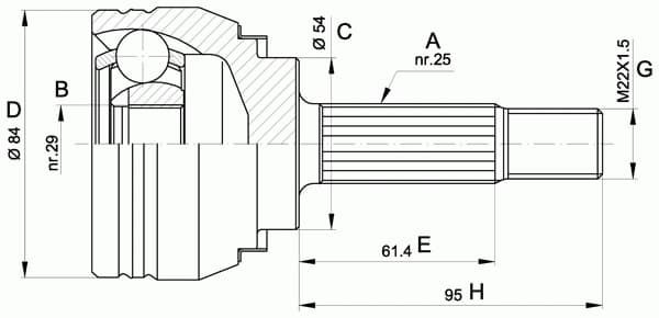 CV joint outer 15-1385
