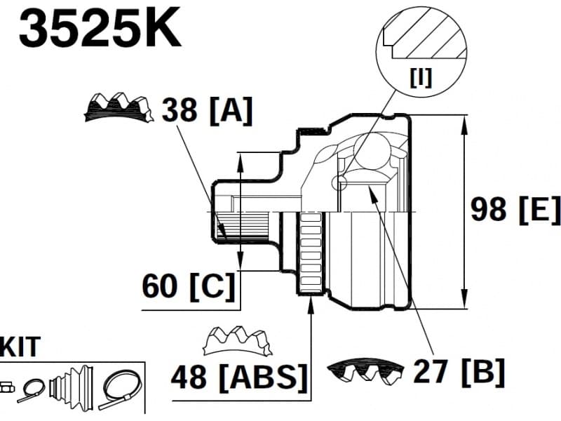 CV joint outer 15-1389