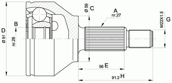 CV joint outer 15-1417