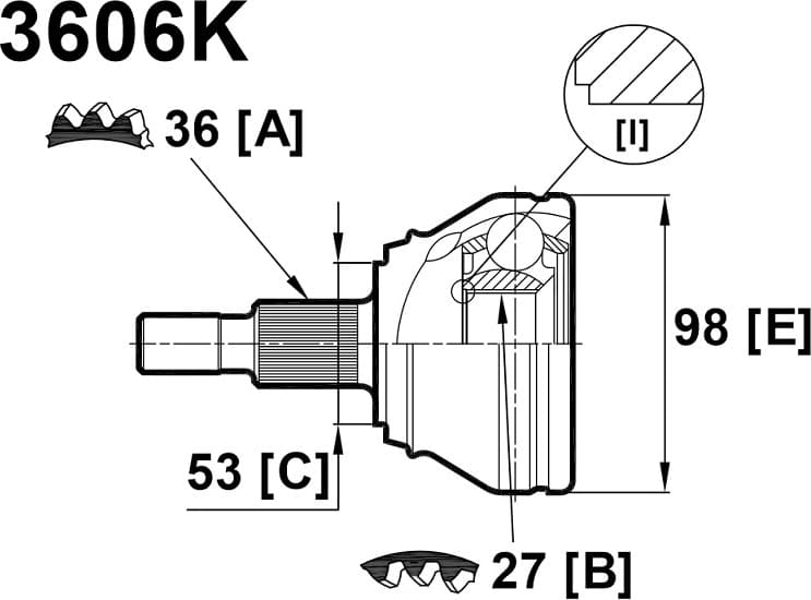 CV joint outer 15-1428 - image 3