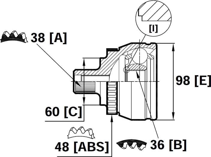 CV joint outer 15-1444