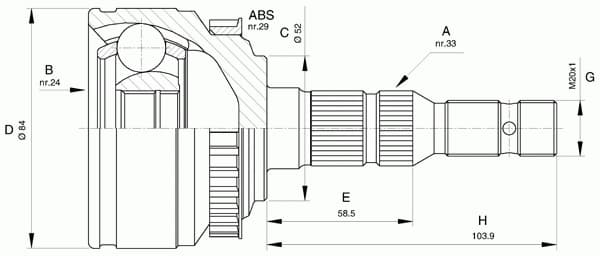 CV joint outer 15-1452