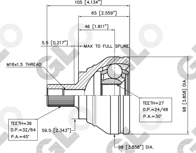 CV joint outer 15-1463 - image 3