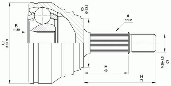 CV joint outer 15-1466