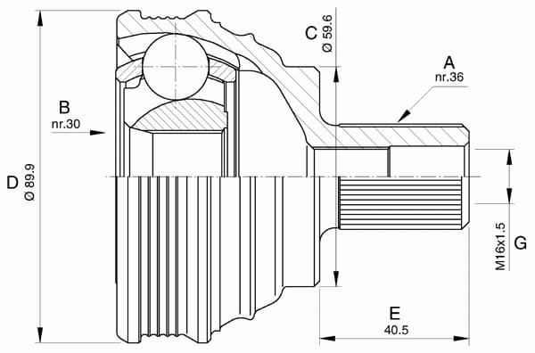 CV joint outer 15-1467 - image 3