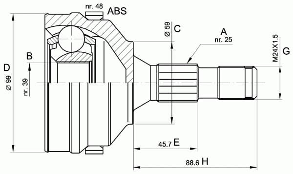 CV joint outer 15-1468