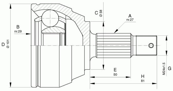 CV joint outer 15-1495