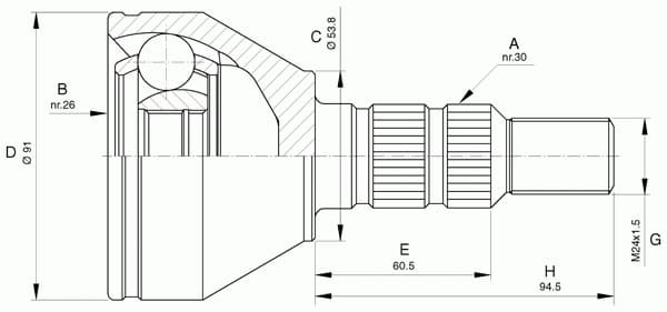CV joint outer 15-1506