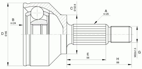 CV joint outer 15-1511