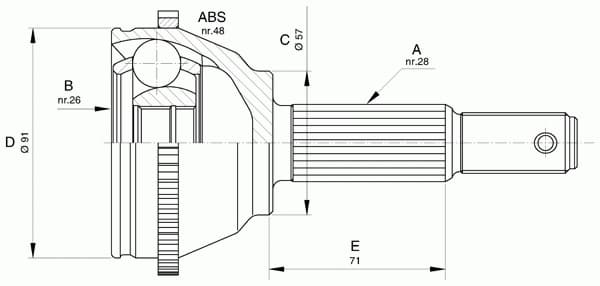 CV joint outer 15-1565