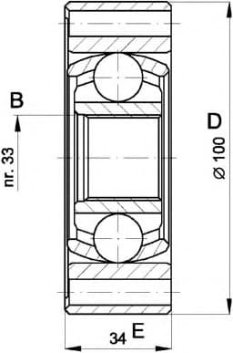 CV joint inner 16-1001
