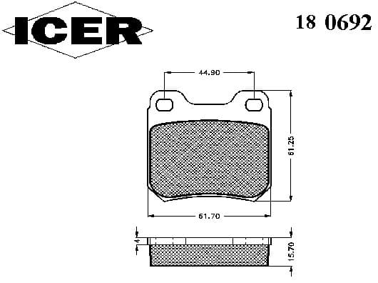 Brake pads rear 180692
