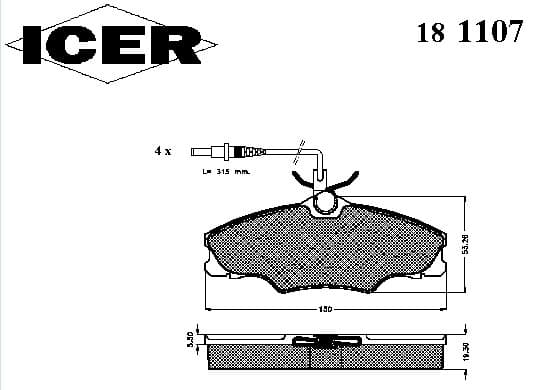 Brake pads front 181107700
