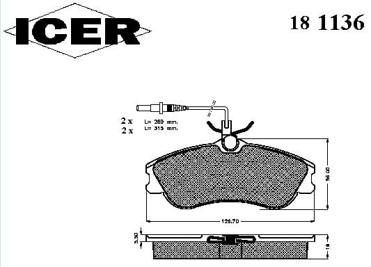 Brake pads front 181136700