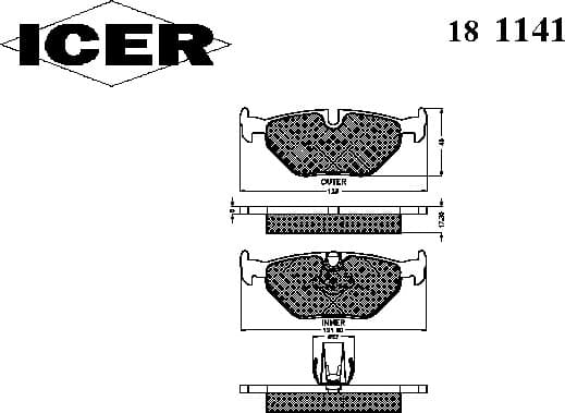 Brake pads rear 181141