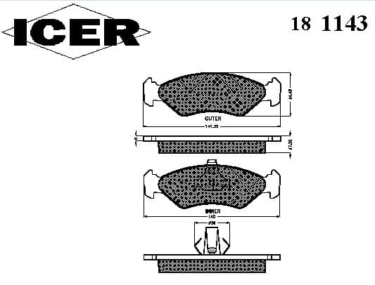Brake pads front 181143700