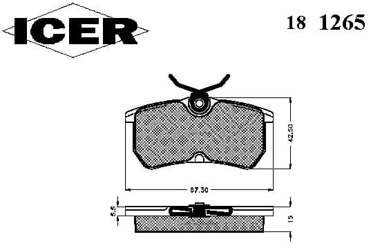 Brake pads rear 181265700