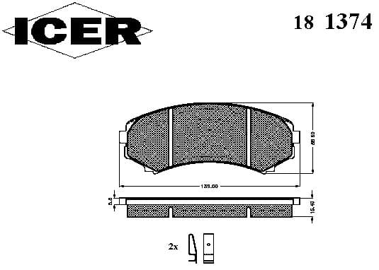 Brake pads front 181374