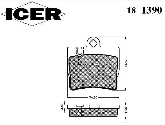 Brake pads rear 181390