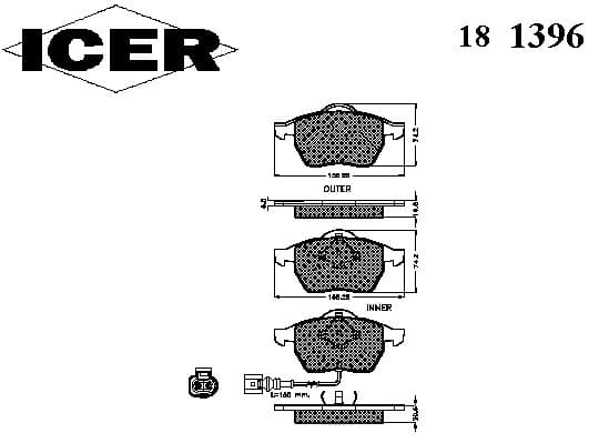 Brake pads front 181396
