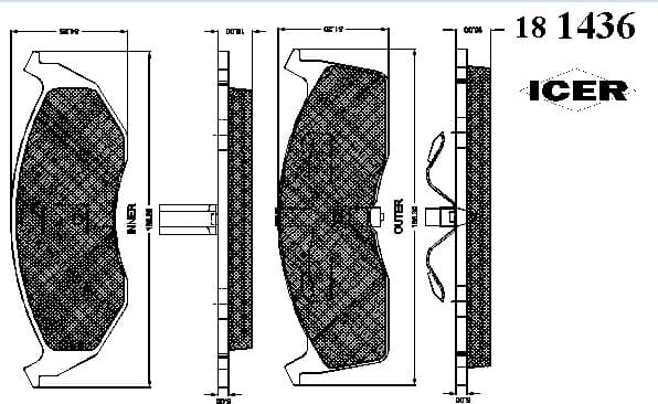 Brake pads front 181436
