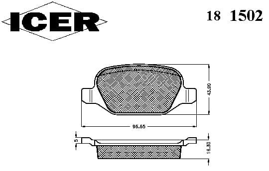 Brake pads rear 181502703
