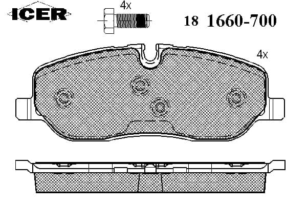 Brake pads front 181660700