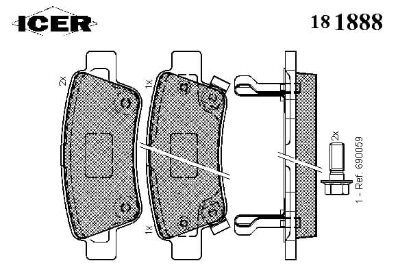 Brake pads rear 181888