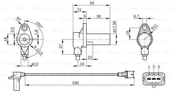 Sensor, crankshaft pulse 0261210248 - image 3