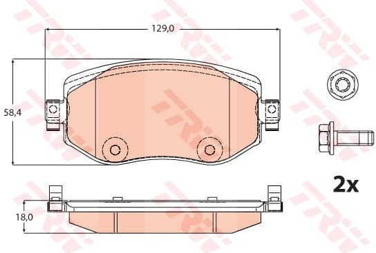 Brake pads front, Top Quality GDB2175
