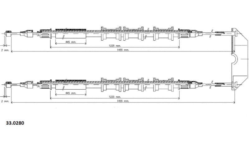 Cable handbrake 33.0280