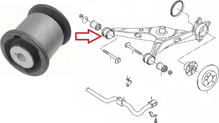 Silentblock rear axle 32000 01
