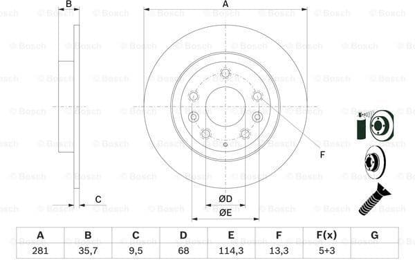 Brake Disc 0986479E55