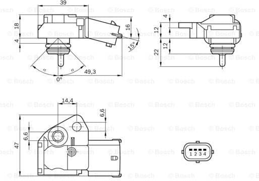 Sensor, fuel pressure 0261230110 - image 7