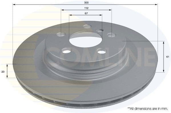 Brake disc, 1pcs REAR ADC2803V