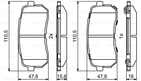 Brake Pad Set, disc brake 0986494828 - image 7