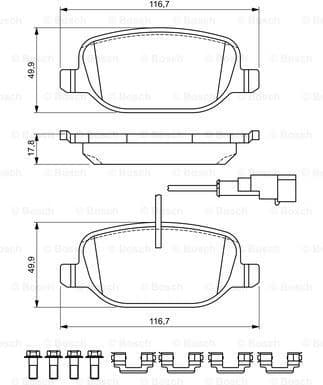 Brake Pad Set, disc brake 0986494717