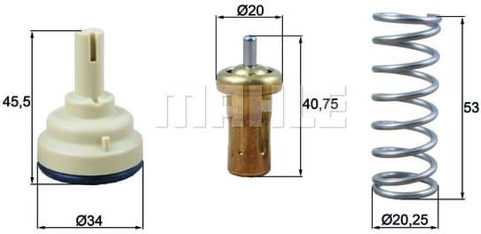 Thermostat, coolant BEHR TX20980D